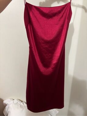 Windsor Red Satin Slip Dress